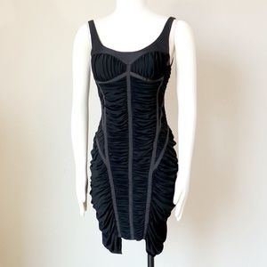 rag & bone black corseted cocktail dress
